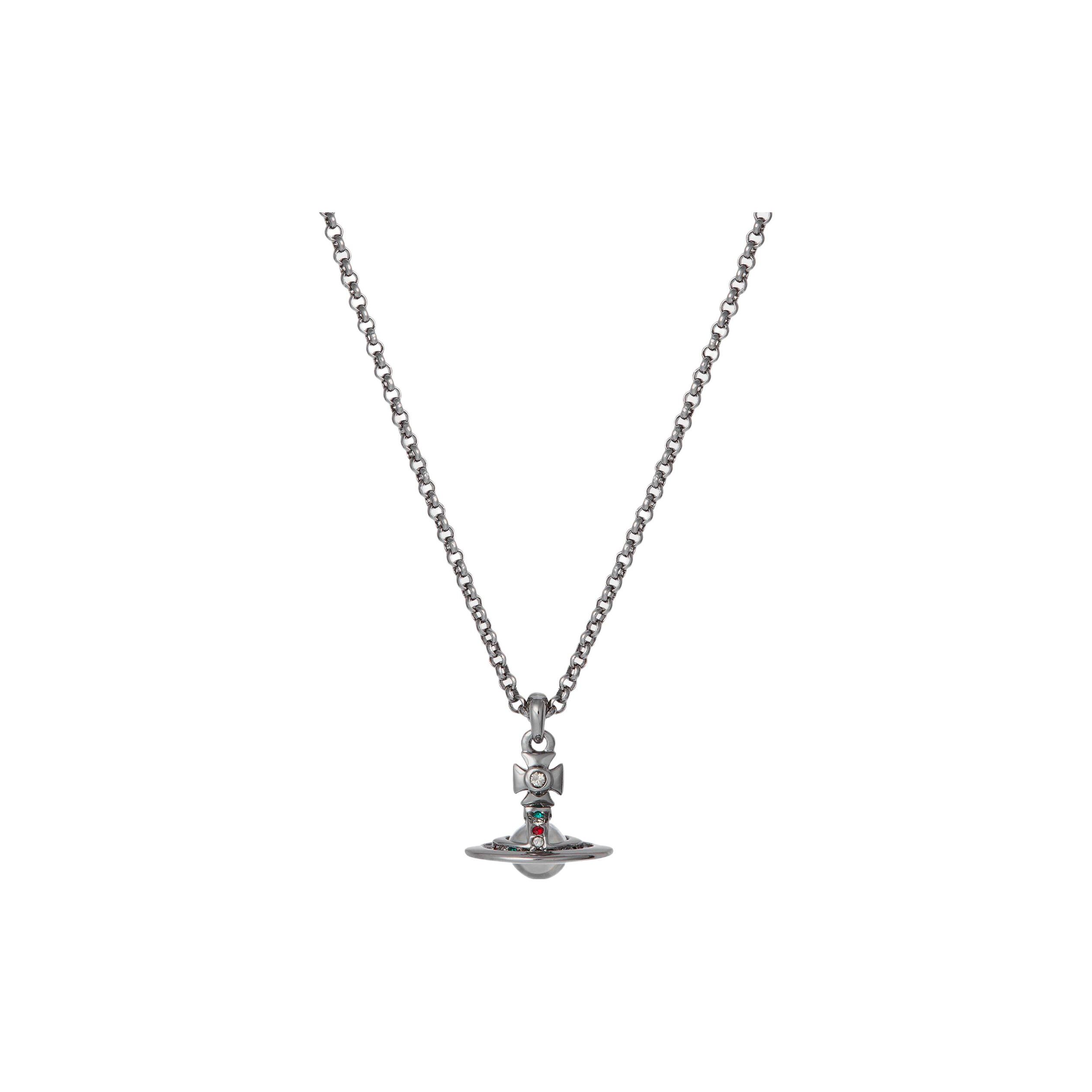 Vivienne Westwood Petite Orb 3D Saturn Pendant Necklace Women necklace Gunmetal 63020098S001 Box