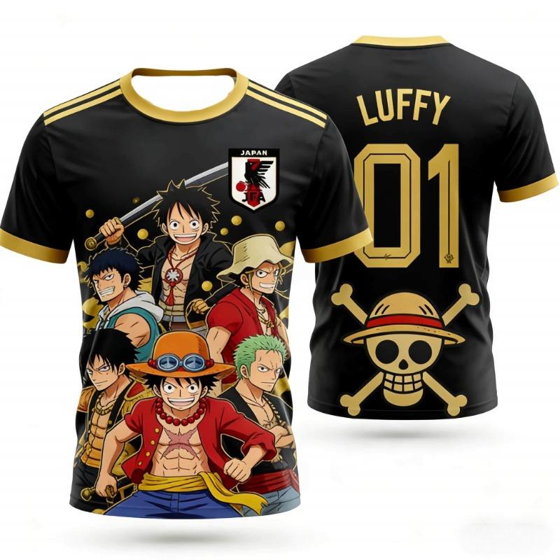 Summer 2026 One Piece Road Flying "Straw Hat Group 01" Sports Themed 3D Printed Breathable Quick Dry T-shirt for Men and Women