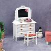 European Style Dollhouses Wardrobe Cabinet Wooden Dresser Toy For 1/12 Scale Miniature Home Decors