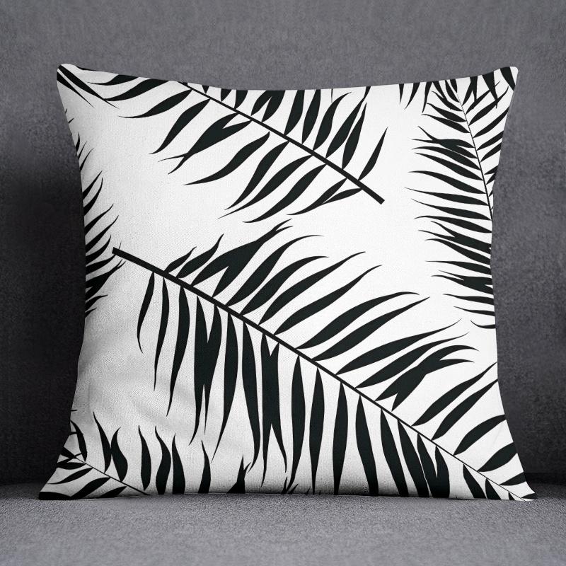 Tropical Leaves Series Pillow Gift Home Office Decoration Pillow Bedroom Sofa Car Cushion Cover Pillow Case (45cm * 45cm)