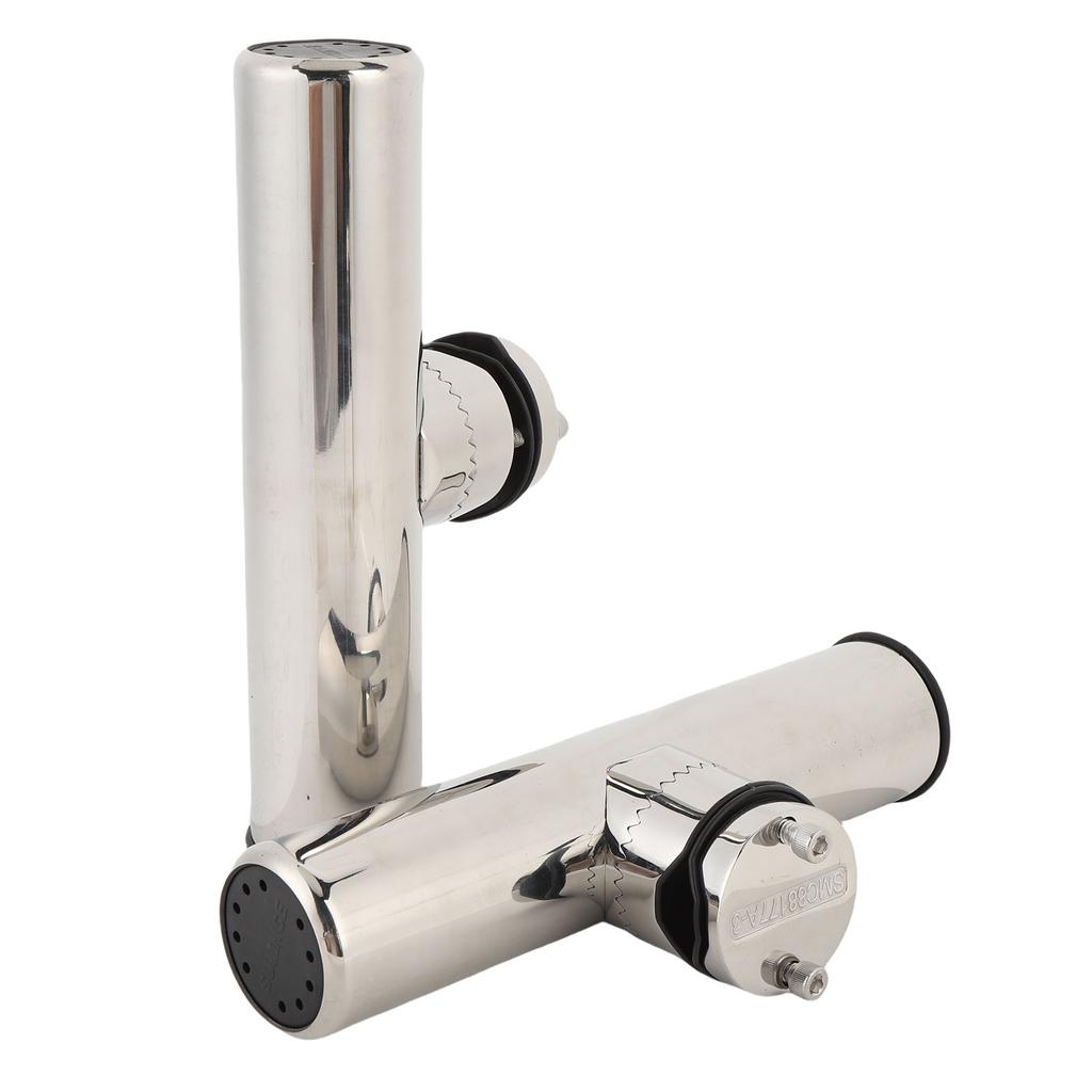 2 Stück Turnierstil Bootsrutenhalter Edelstahl Klemme zur Schienenmontage Angelrutenhalter Montiert an