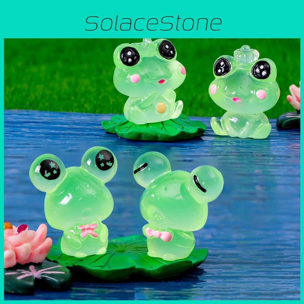 Kreatywne Ozdoby Żaby Świecące w Ciemności Rękodzieło z Żywicy Zwierzęta na Biurko Samochód