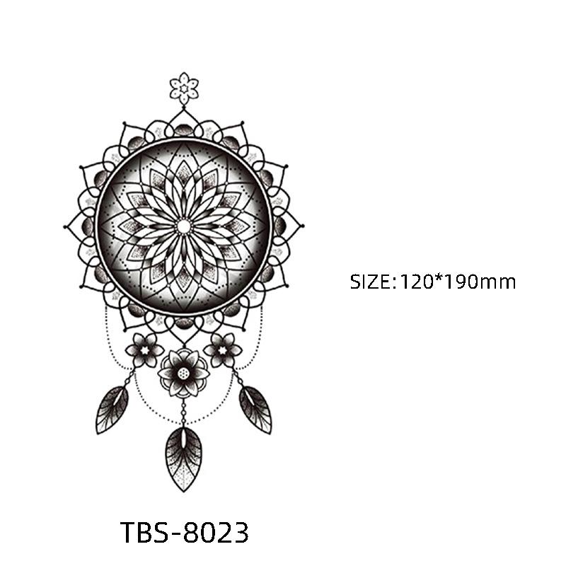 Waterproof Semi-Permanent Black & White Totem Flower Tattoo Stickers