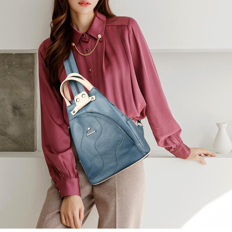 High Quality Leather Women's Backpack Anti-theft Travel Backpack Shoulder Bag