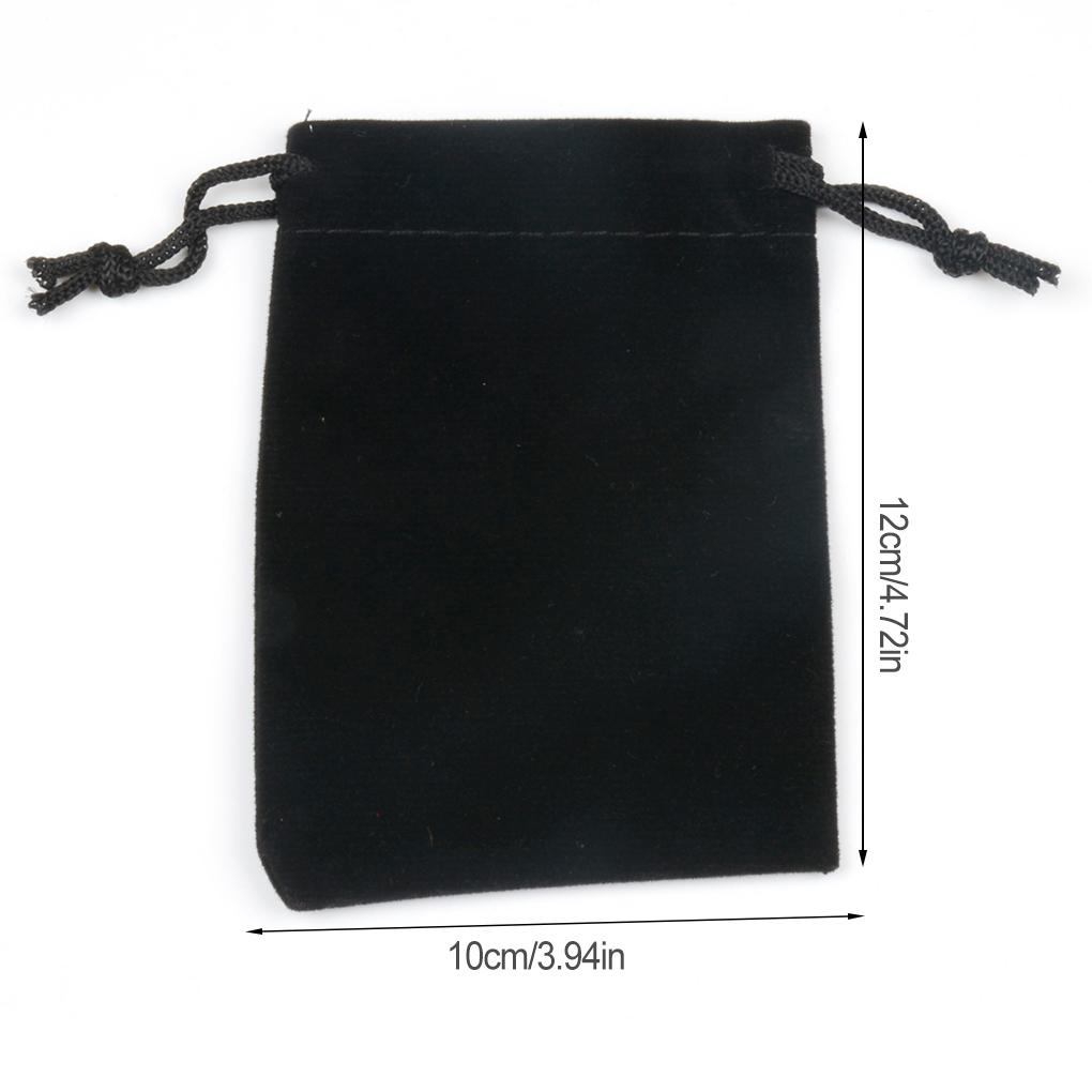 Czarne, bawełniane torby ze ściągaczem Premium na biżuterię i małe części, aksamitna tkanina, bez luźnej nitki