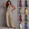Modischer, Eleganter, Lässiger, Locker sitzender, Plissierter, Rückenfreier, Weiter Hosenbein Jumpsuit für Damen