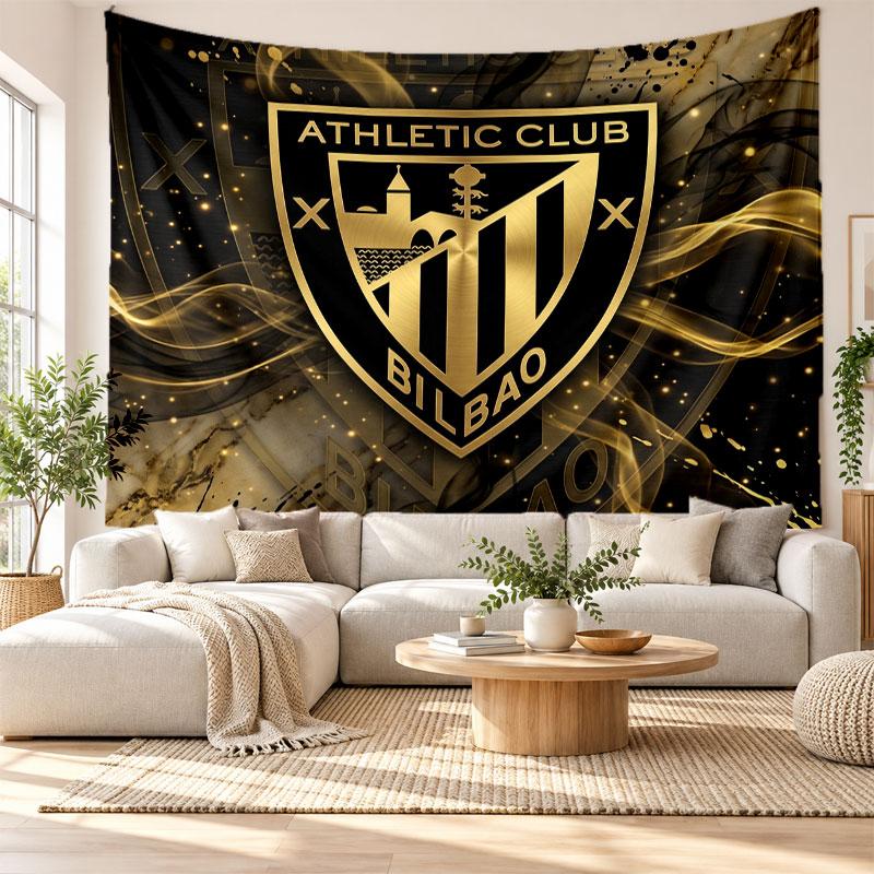 Athletic Bilbao Football Wall Tapestry, Soft Fabric Wall Hanging, Decorative Backdrop For Bedroom Home Wall Art