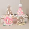 1Pcs Sweet Daisy Flower Theme One 1st Birthday Hat Glitter 1 Year Old Felt Crown for Kids Girl Birthday Baby Shower Party Decor