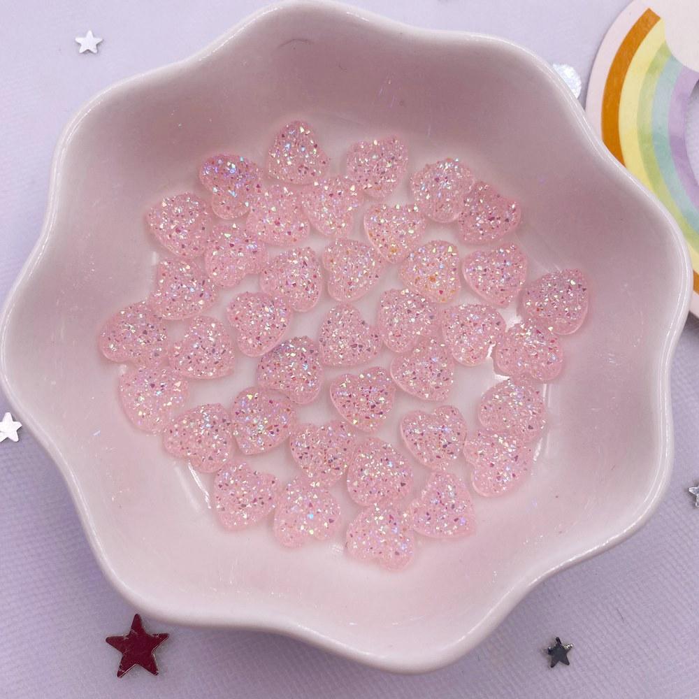 100 Stück AB-Harz, 8 mm, Bling, Bonbonfarben, Mini-Sweet-Heart-Erz, Flatback-Strass-Zubehör, DIY-Hochzeitsapplikationen, Nägel, Kunst, Edelstein-Handwerk