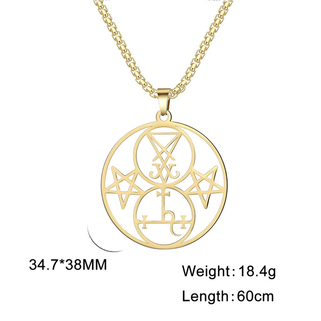 Pečeť Lilith Řetízkový náhrdelník z nerezové oceli Módní Šalamounův amulet Přívěsek náhrdelník pro ženy Muži Židovské šperky Dárek