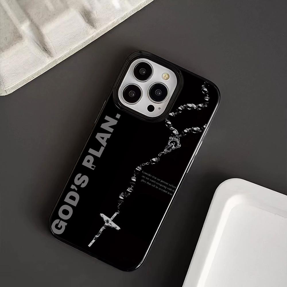 God's Plan Rosary Cross Graphic Print Phone Case For iPhone 17 16 15 14 13 12 11 ProMax 16 Plus X XS 7 8 Plus Bumper Cover Coque