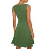 Women Elegant Sleeveless Wrap V Neck A-Line Dress