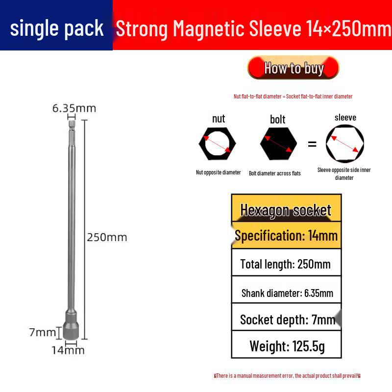 250mm Magnetischer Sechskant-Schlagschrauber-Stecknuss-Bit