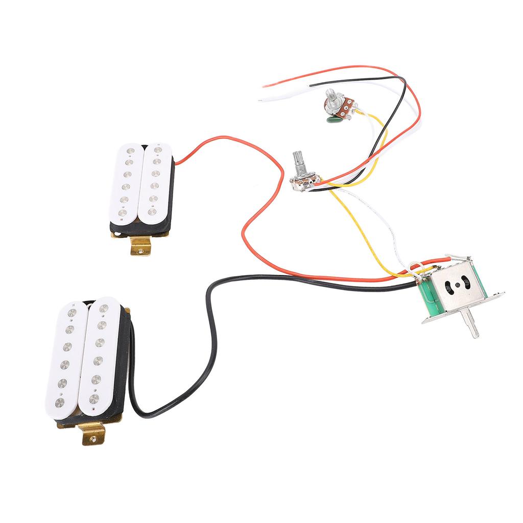 HH Pickup White Prewired HH Humbucker Pickup Set with Tone Volume Circuit for ST Electric Guitar