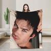 Damon Salvatore Flannel Blanket  Soft Durable Bedding Throws for Couch Bed Airplane Travel Novelty Bedspread Sofa Bed Cover