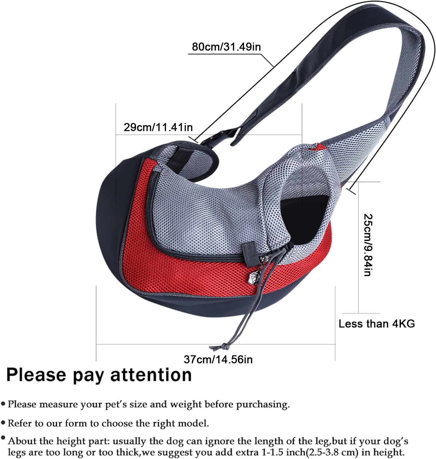 

Hands-Free Pet Carrier - Breathable Mesh Front Pack for Small Cats/Dogs