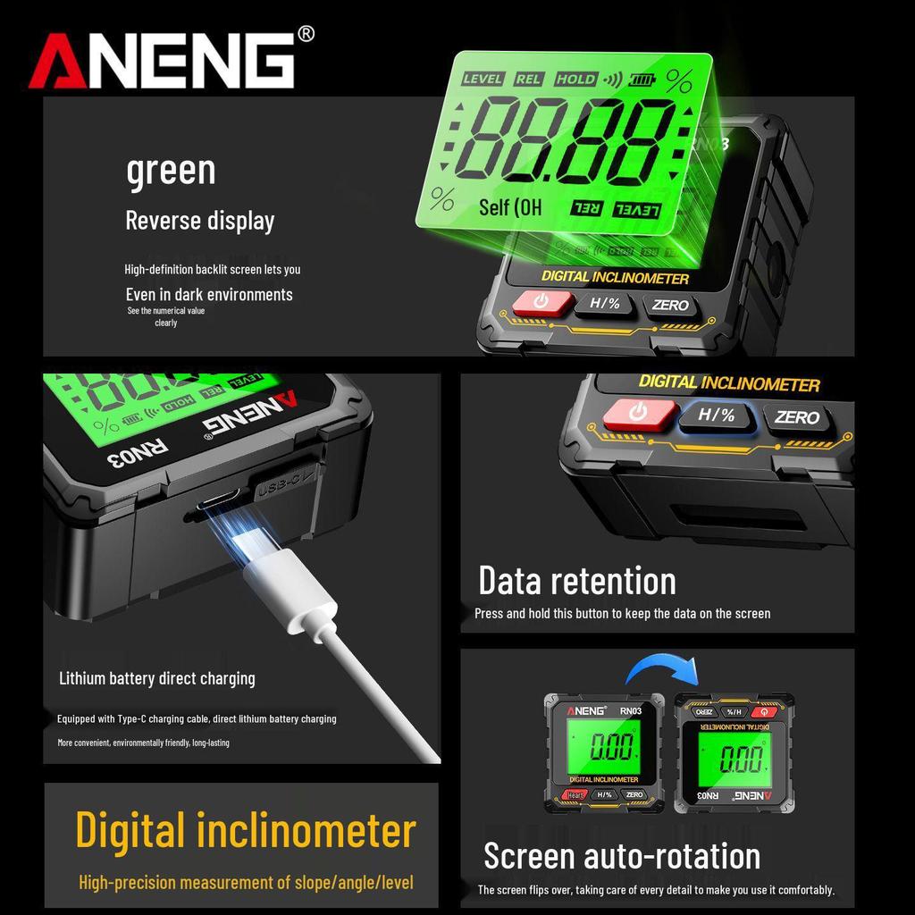 High-Precision Digital Laser Inclinometer & Spirit Level Tool