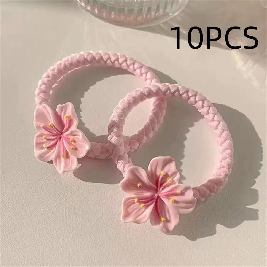 10PCS Summer Fresh Pink Cherry Blossom Hair Clip, Sweet and Cute Girl's Bangs, Side Clip Girl's Hair Loop Hair Accessory