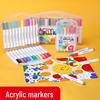 Acryl-Marker Stift Set - 12, 24 oder 48 Farben für Stoff, Keramik und Holz, Wasserdichte Farbe Stifte