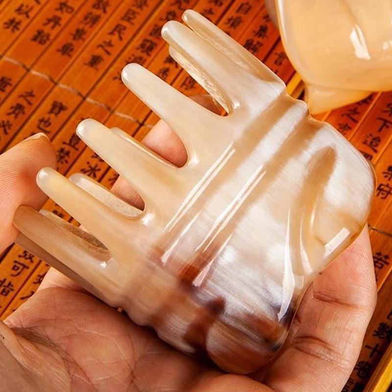 Cow Horn Hair Comb Meridian Comb Hairs Wash Scalp Massage Hair Treatment Device Natural Hair Care Brush Accessories For Women