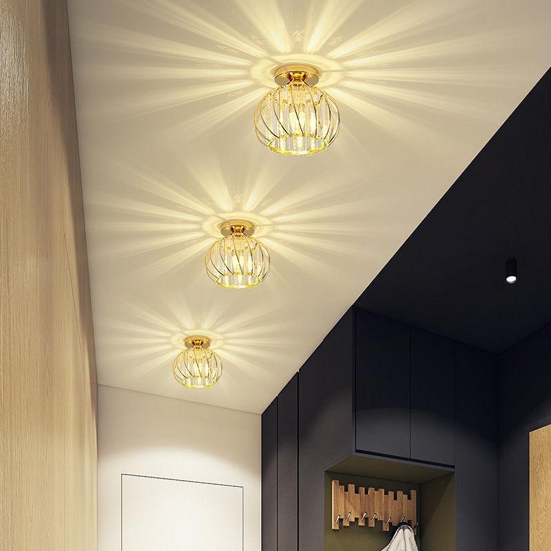 Crystal Ceiling Light Corridor Ceiling Lamp Luxury Balcony Aisle Foyer Kitchen Ceiling Pendant Light Hanging Chandelier Crystal