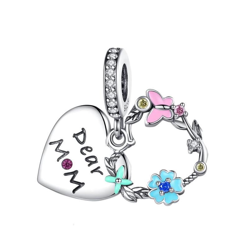 Flower Charms Fit Bracelets Sunflower 925 Silver Tulip Sakura Daisy Rose Flowers Beads DIY Jewelry Making