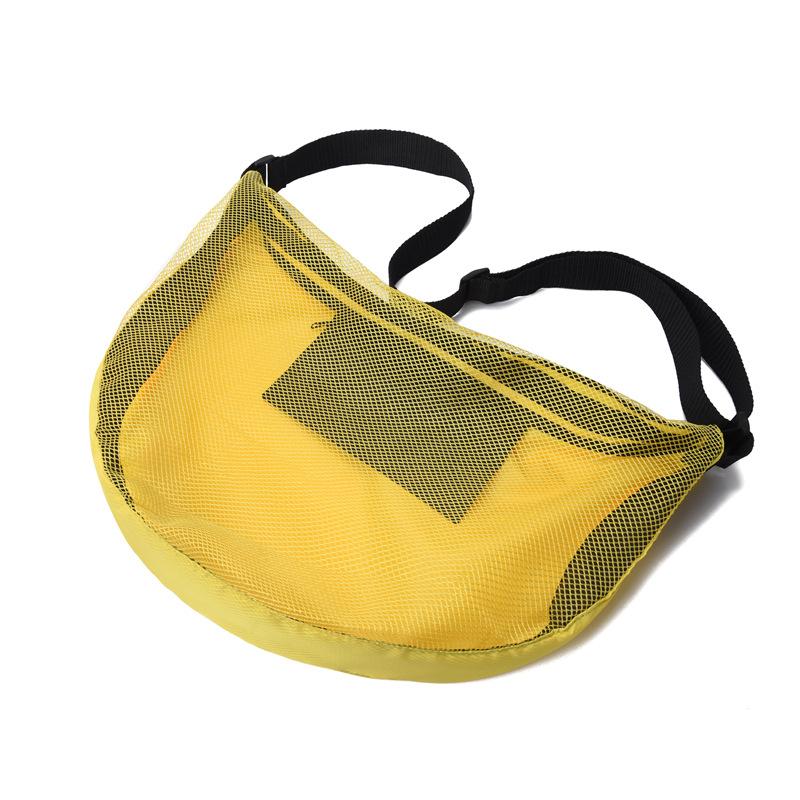 

New Fashion Portable Single Shoulder Basketball Bag Men s Breathable Football Training Crossbody Bag Mult Mesh storage bag жовтий