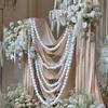 Large Faux Pearl Garland for Wedding Backdrop DIY Elegant Beaded Wall Hanging with Crystal Ball Pendants Boho Wedding Arch Decor