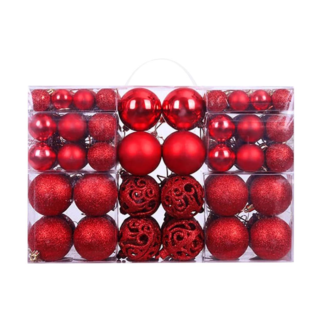 100-Piece Christmas Ball Ornament Set with Gift Box, 3-6 Christmas Tree Hanging Decorations for Home