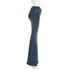 Plant Printed Embroidery Y2K Flare Jeans Women Vintage Skinny Boot Cut Trousers Fashion Street 2000s Denim Pants Fall