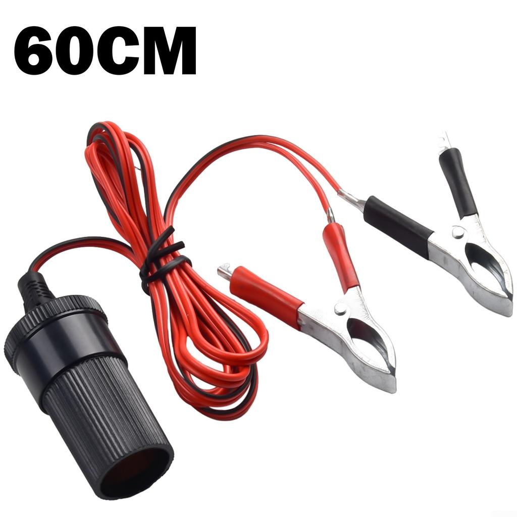 Portable 12V Car Socket Adapter with Battery Clamp Convert 12V Accessories