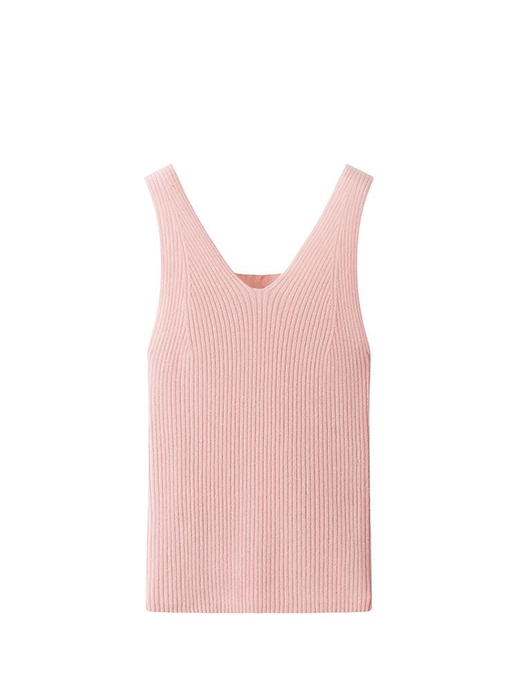 90g Pure Cashmere Reversible Women's Slim-fit V-neck Sleeveless Inner Vest