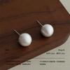 Minimalist spherical stud earrings matte light luxury cold high-end fashion three-dimensional personality minimalist retro atmospheric earrings