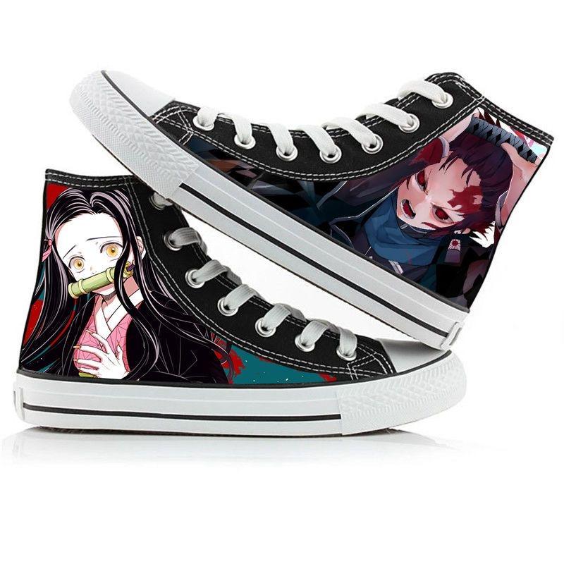 2025 Demon Slayer Print Canvas Schuhe Mode Anime Student Herren Damen Unisex Freizeitschuh Liebhaber Paarschuhe
