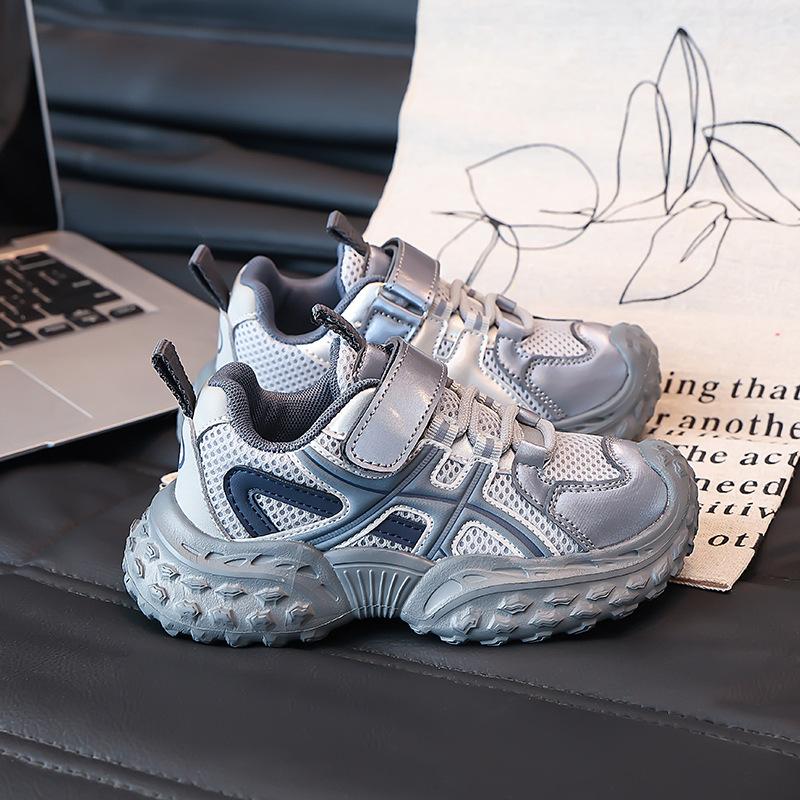 Kids Breathable Mesh Anti Slip Casual Chunky Sneakers 27 серый
