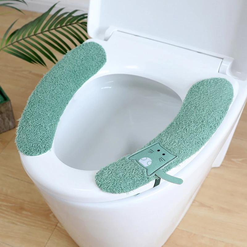 Bathroom Toilet Seat Cover Toilet Seat Cushion Waterproof and Washable Toilet Cover Paste Ring Toilet Lid Cover Accessories