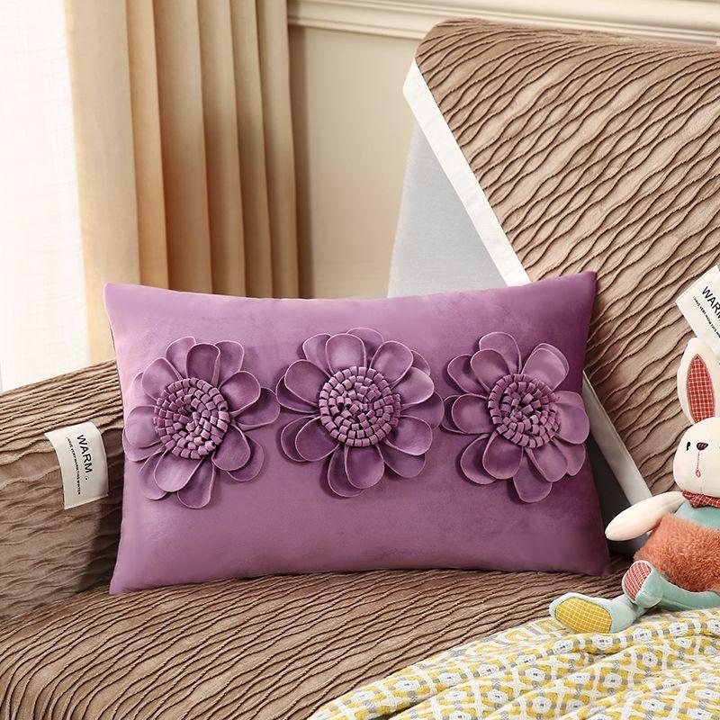 

Наволочка, Подушка, Подушка, Подушка на талию, Диван для гостиной с цветочным узором, Подушка для изголовья кровати, Минималистское изголовье кровати, Спинка 30 * 50cm-1pc фиолетовый