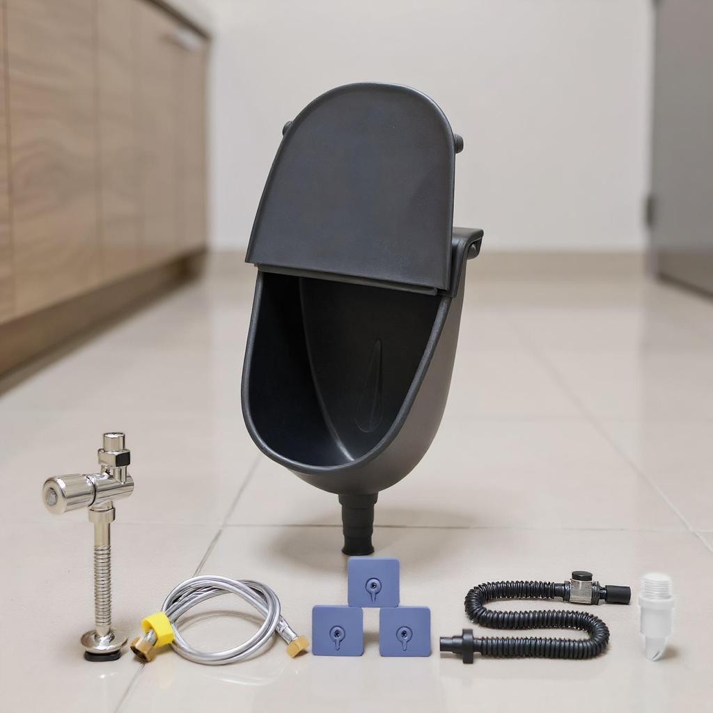 Wall Mounted Urinal Wall Mounted Bathroom Washout Urinal Adjustable Flushing Urine Diverter with Hose for Dorm Vehicle RV