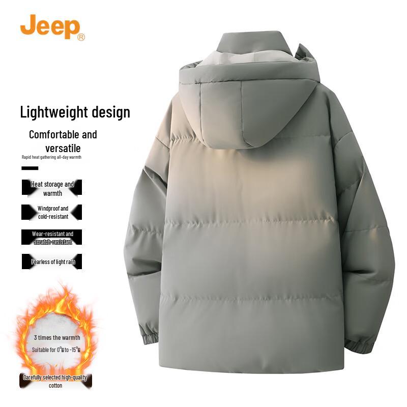 Jeep Men's Casual Hooded Padded Jacket