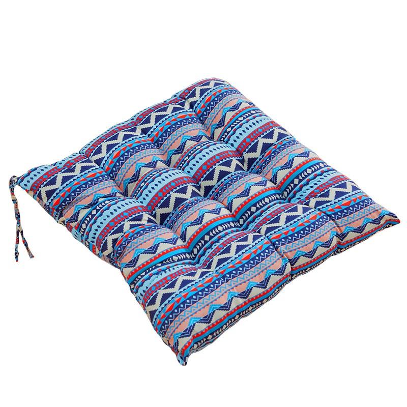 1PC Seat Padded Outdoor Sofa Cushions Indoor Pillow Square Linen With Anti-skid Strap Chair Cushion Printed