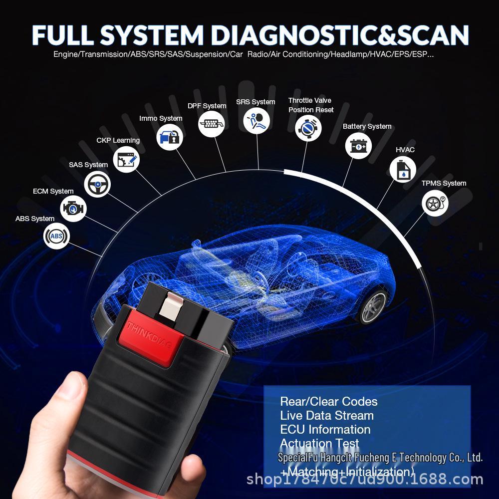 ThinkDiag OBD2 Auto-Diagnosewerkzeug: Mehrsprachige Auslandsversion mit 1 Jahr kostenloser Software
