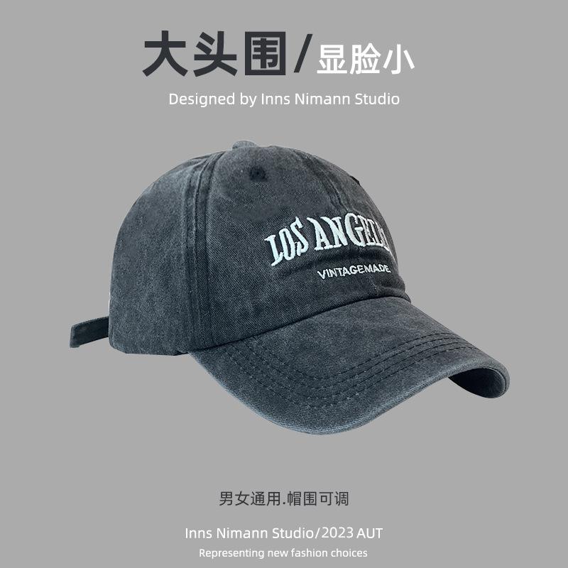 Tide brand LA letter three-dimensional embroidery baseball cap for men and women couples versatile cap fashion show small face