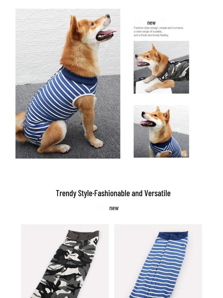 Unisex Pet Recovery Suit: Anti-Lick, Breathable Four-Legged Outfit for Post-Surgery, Weaning, and Hair Loss Protection.