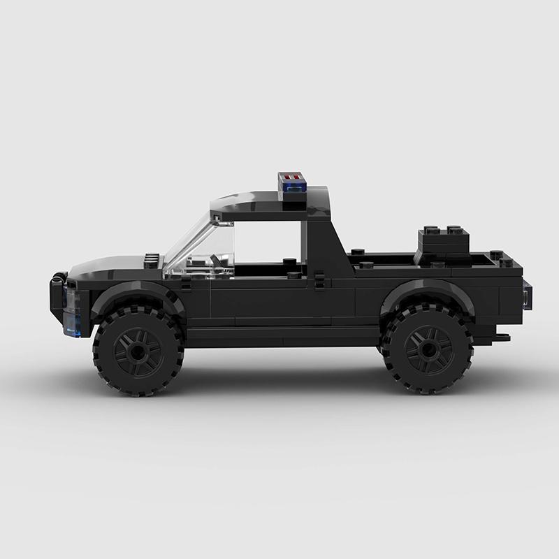 MOC Policejní auto SWAT Pick-up Klasické terénní vozidlo Model z kostek Stavebnice Technický Vánoční dárek Město Kreativní