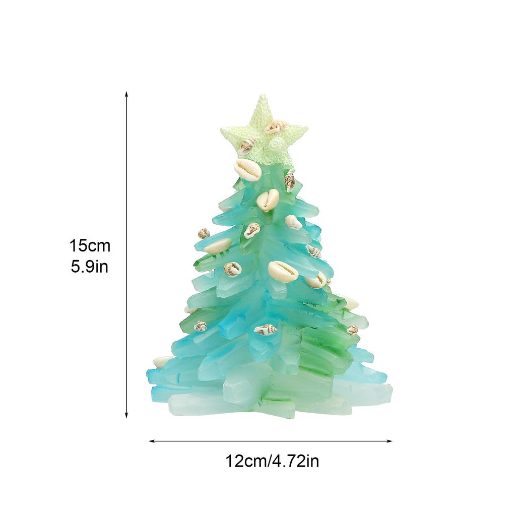 Resin Christmas Tree Ornament Ocean Theme DIY Stylish Christmas Tree Decoration for Window Tabletop