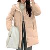 Women's Fashionable Mid-length Down Jacket With Hood And Thick Cotton-padded Coat