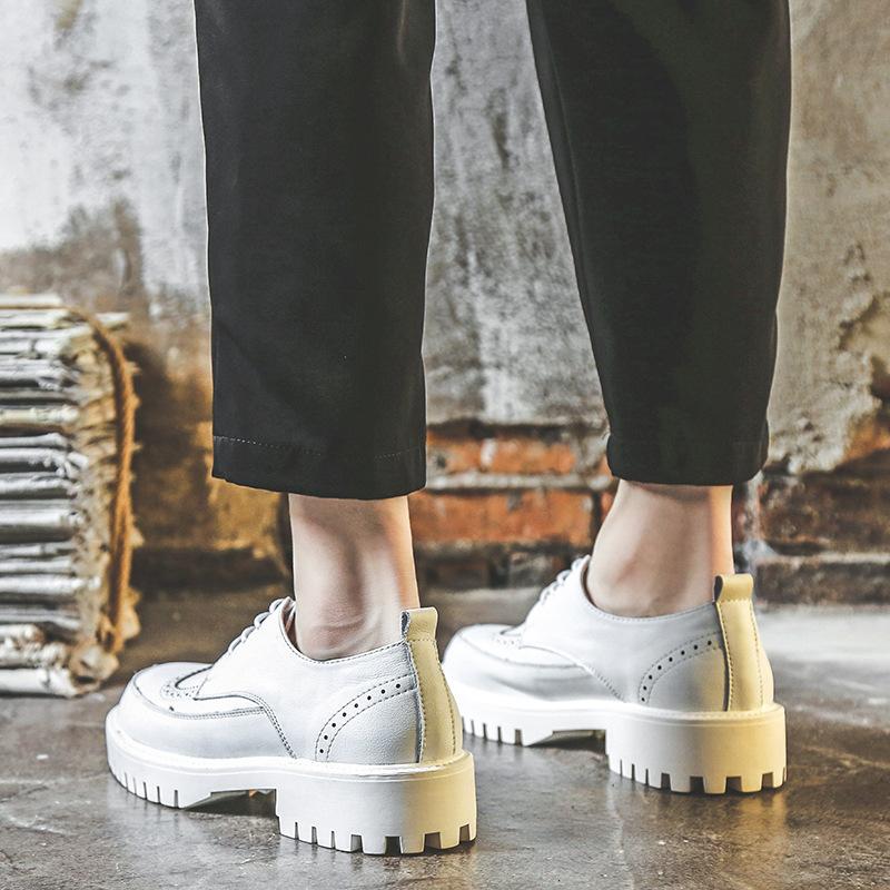 Leather Shoes Men'S Brock British Casual Trend Business Dress Inner Height Increase Youth Suit Wedding Shoes Px92-J