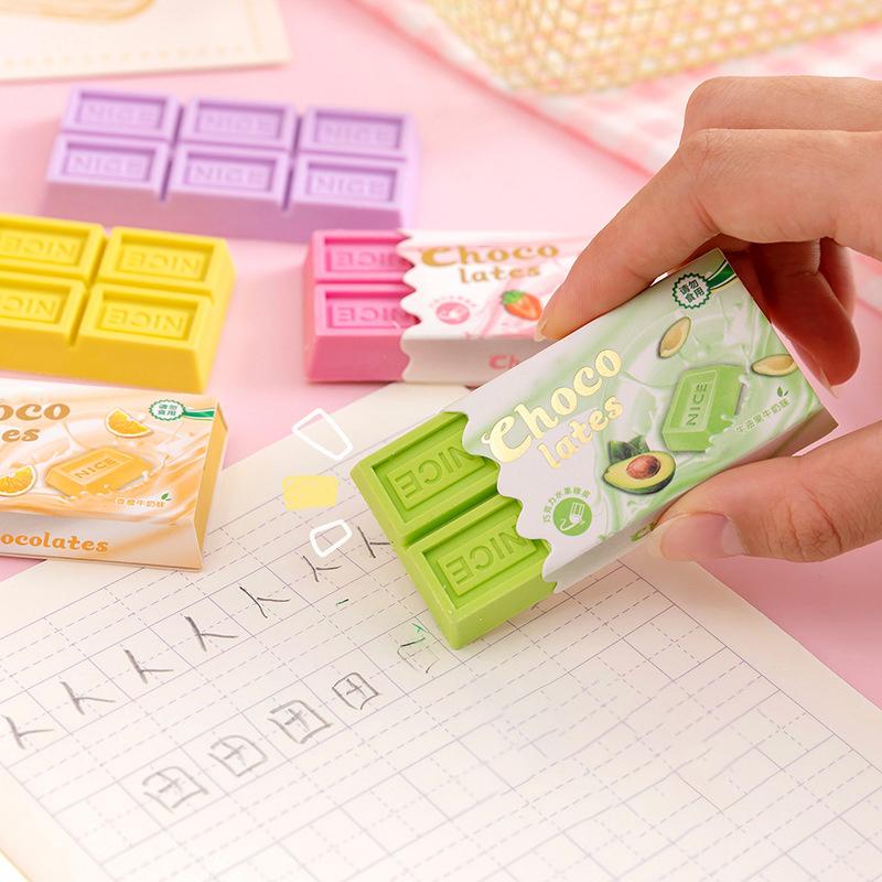 Kawaii Cartoon Chocolate Design Eraser Large Eraser Student Painting Writing Pencil Eraser Korean Stationery for School Office