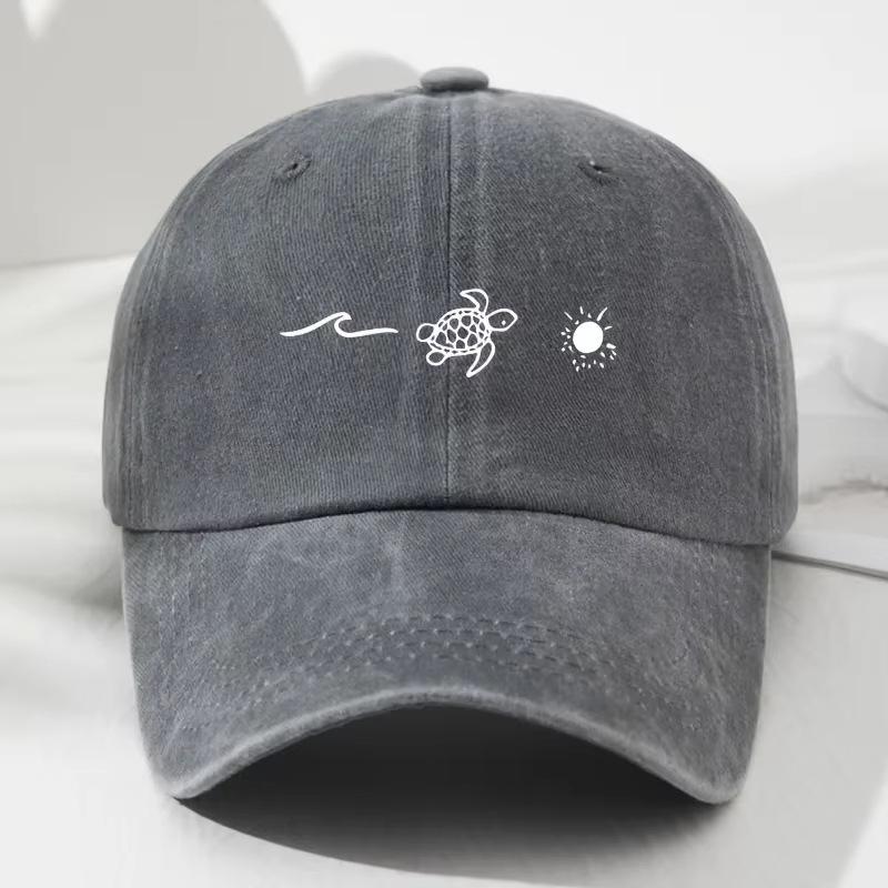 Women Men Unisex Baseball Cap Sea Turtle Print Outdoor Sun Hat UV Protection Trucker Summer Hat