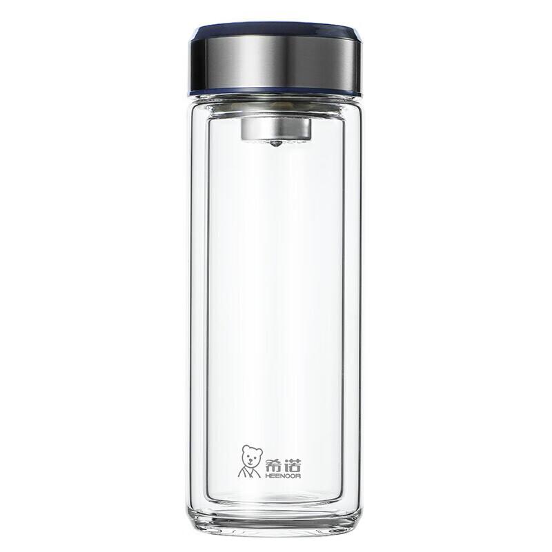HEENOOR 390ML Double-Wall Glass Tea Infuser Bottle